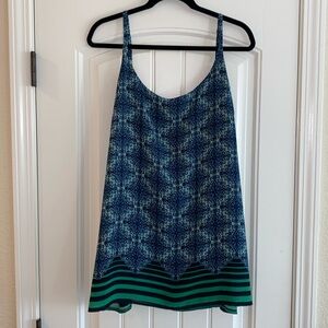 CAbi Style #107 Multicolor Border Stripe Lined Cami Tank Blouse - Size XL EUC